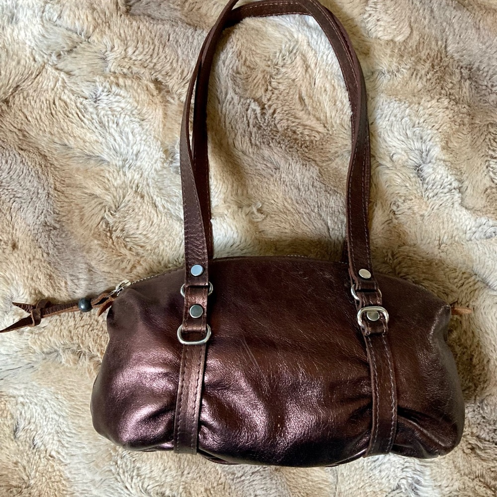 Vin Baker Bronze leather shoulder bag